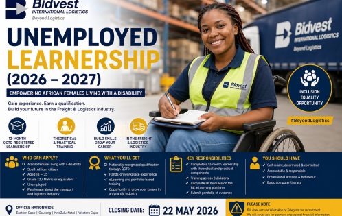 Bidvest International Logistics Learnership 2026- How to Apply